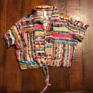 AMERICAN APPAREL Crop Button Down Sz XS